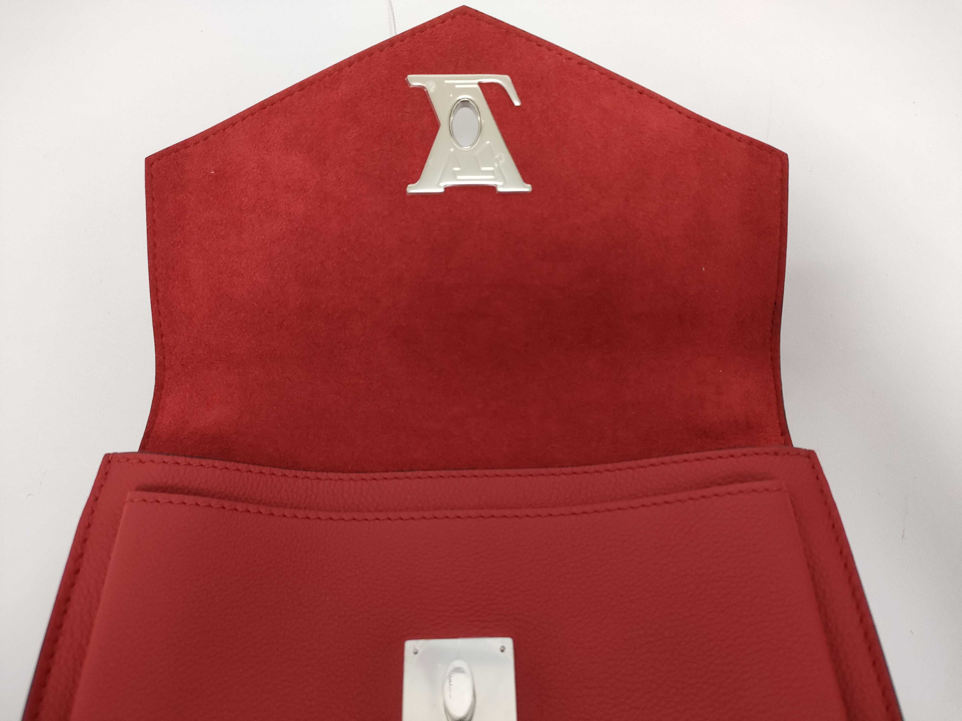 MyLockme Red Calf Leather BB Silver Hardware Shoulder Bag — view 8