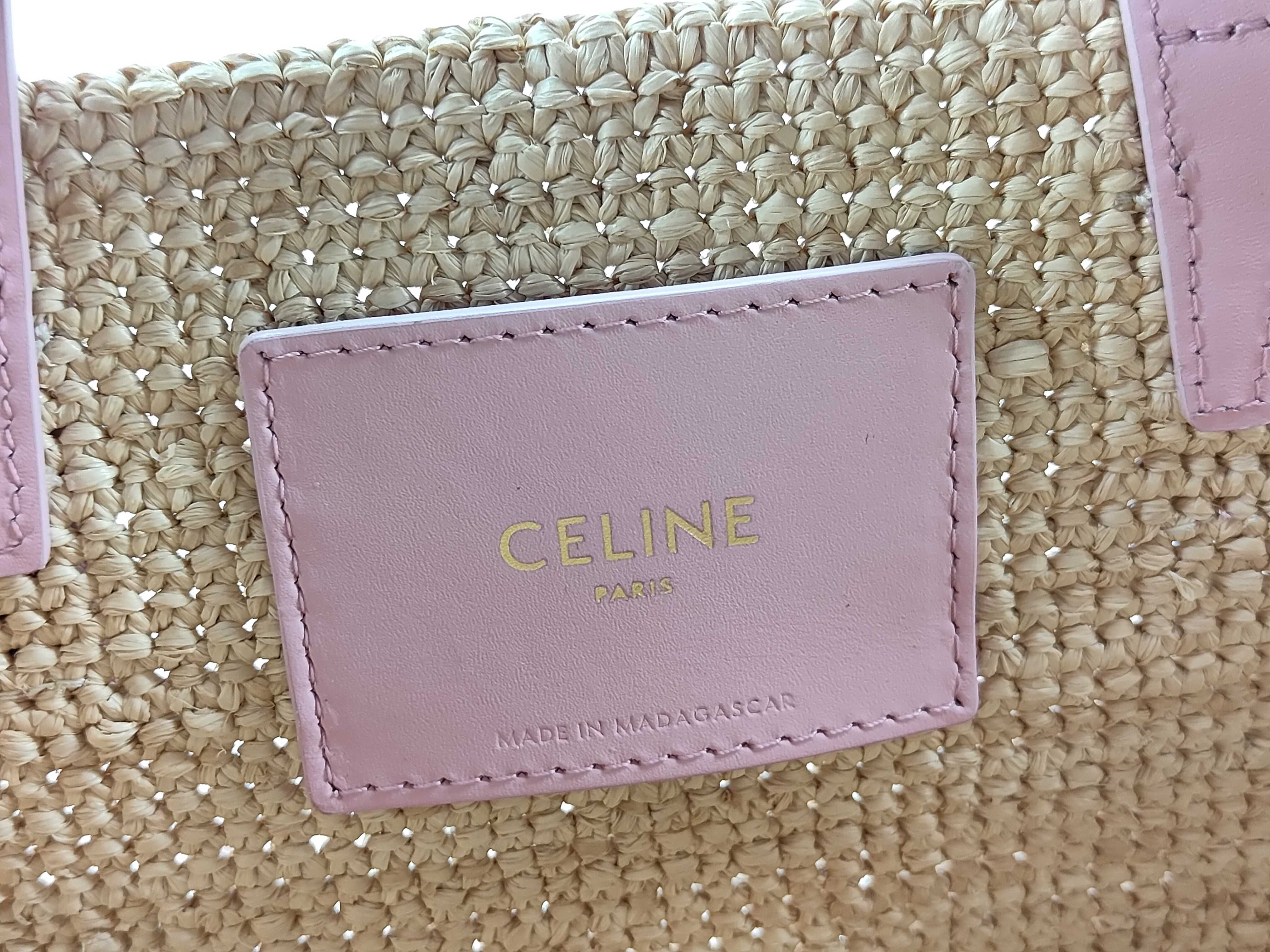 Triomphe Panier Raffia x Leather 2-Way Handbag Beige x Pink Tote Bag — view 11