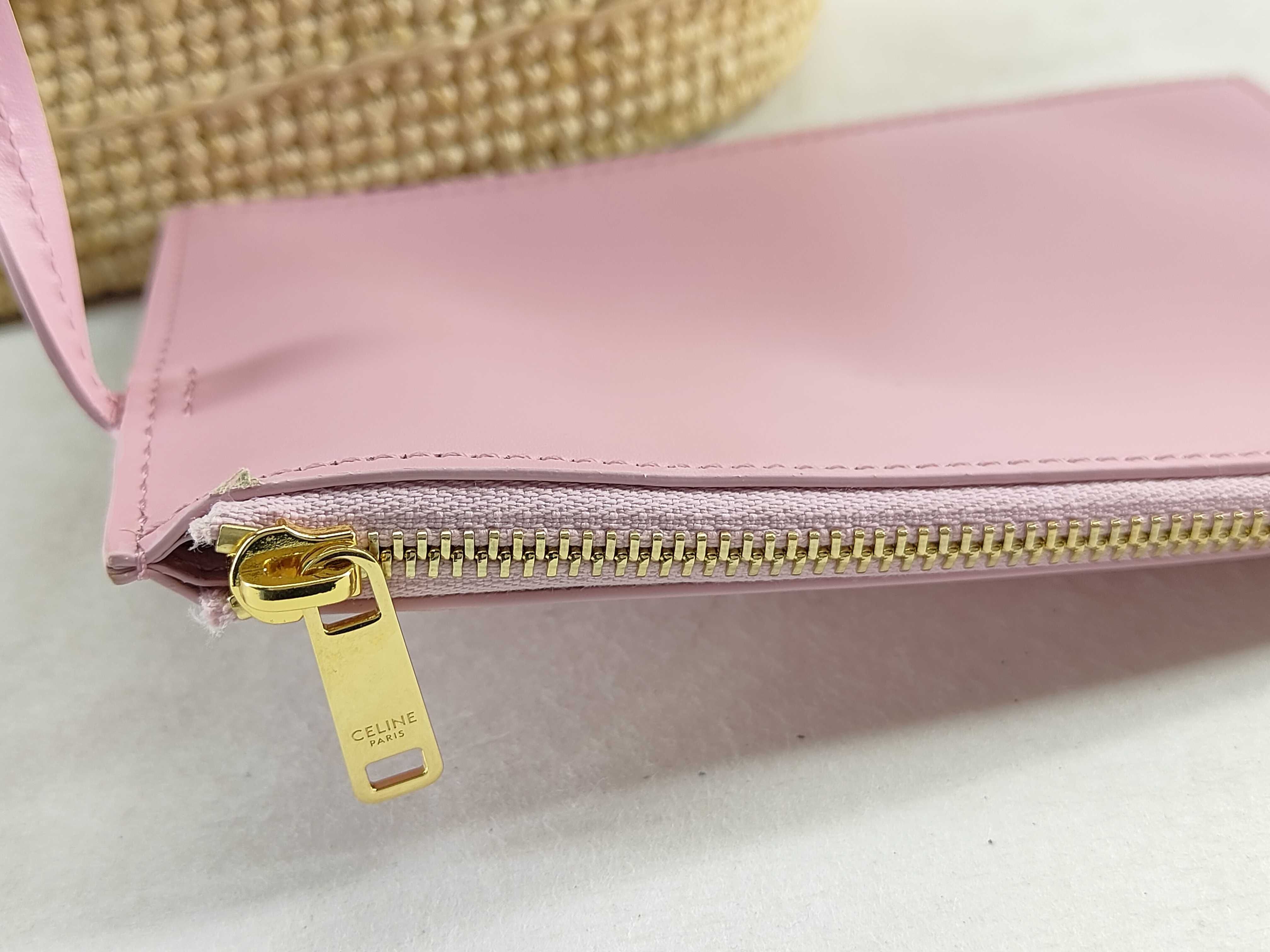 Triomphe Panier Raffia x Leather 2-Way Handbag Beige x Pink Tote Bag — view 14