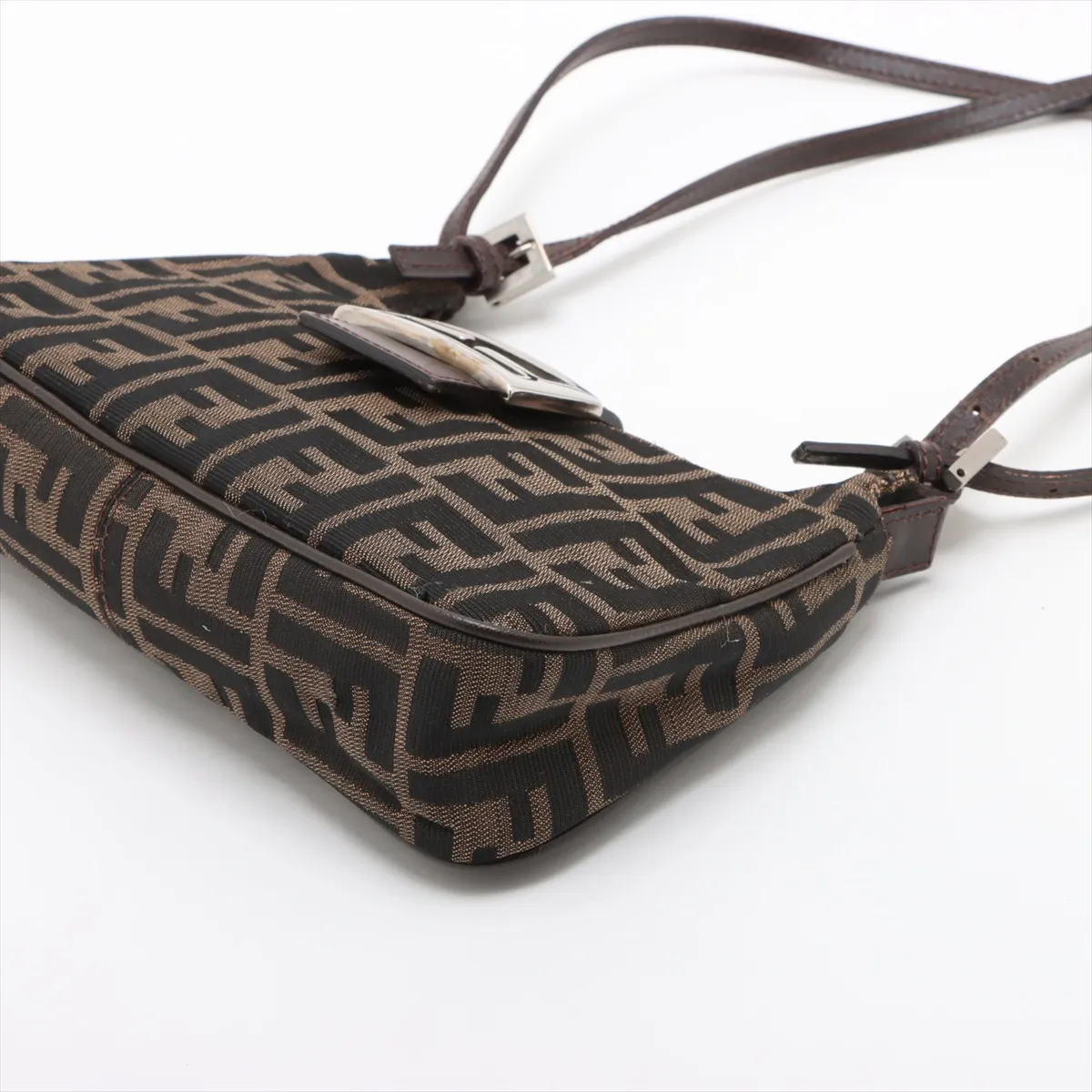 Zucca Canvas x Leather Shoulder Bag Brown 267670 — view 3