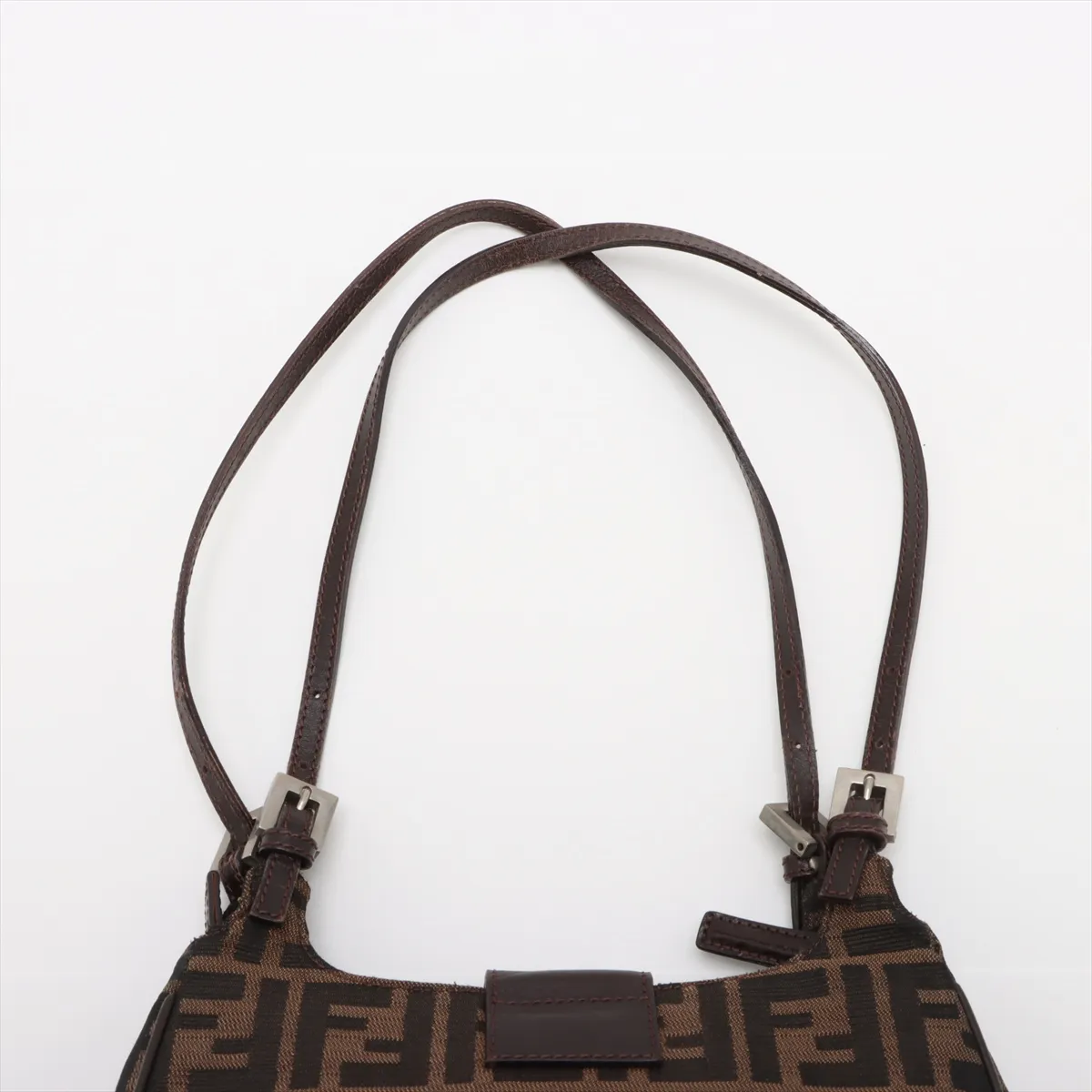 Zucca Canvas x Leather Shoulder Bag Brown 267670 — view 6