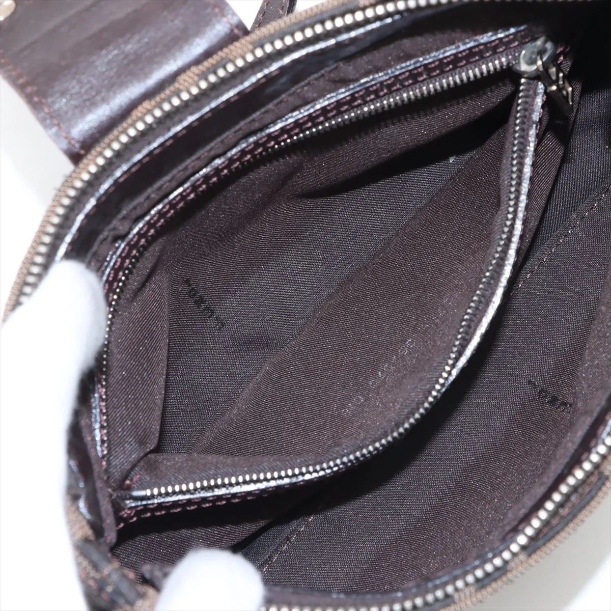 Zucca Canvas x Leather Shoulder Bag Brown 267670 — view 8
