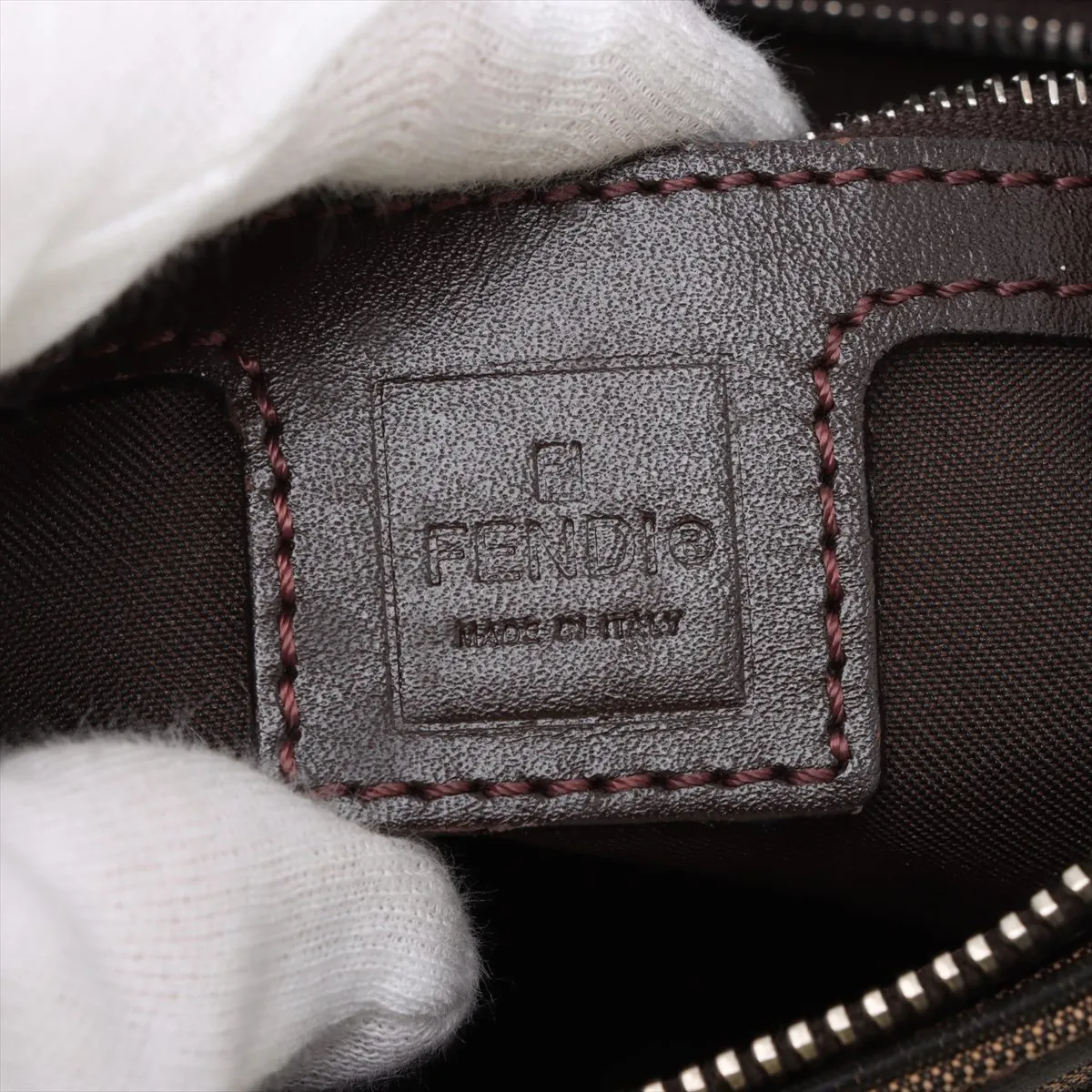 Zucca Canvas x Leather Shoulder Bag Brown 267670 — view 9
