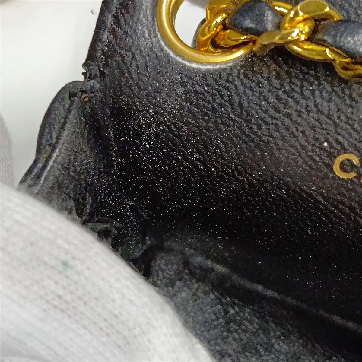 Matelassé Lambskin Waist Pouch, Push-Lock, Black with Gold Hardware — view 14