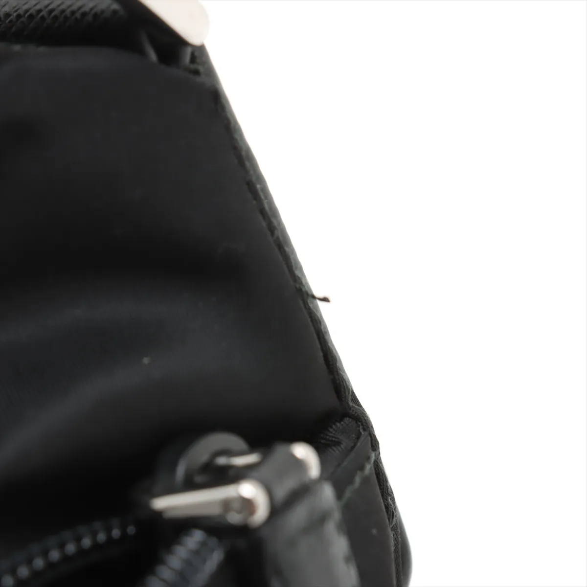 Tessuto Nylon x Leather Shoulder Bag Black 1BC421 — view 11