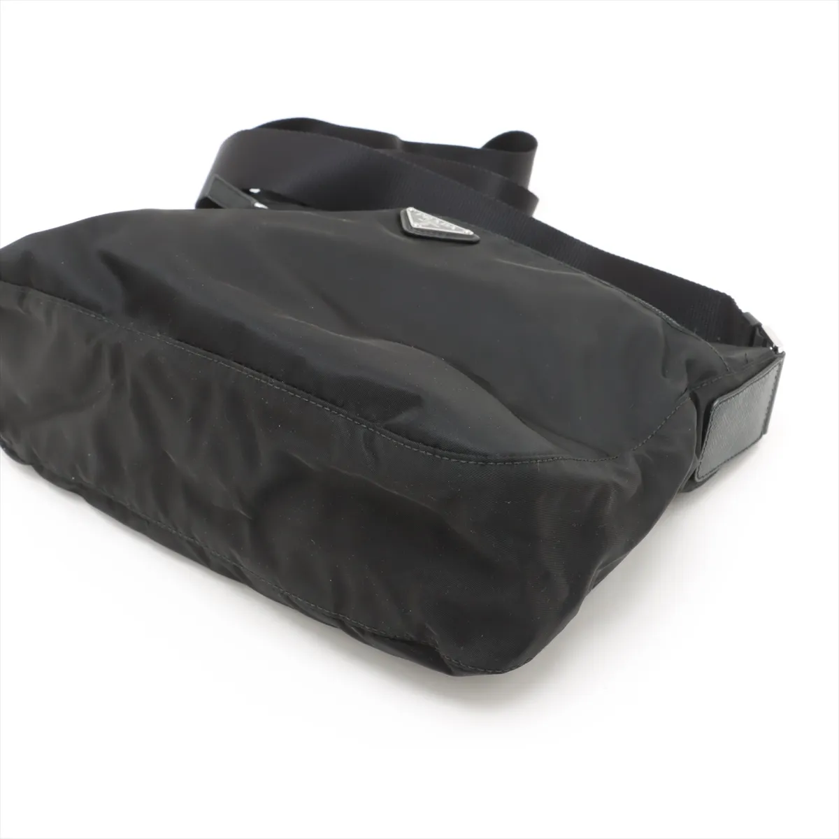 Tessuto Nylon x Leather Shoulder Bag Black 1BC421 — view 3