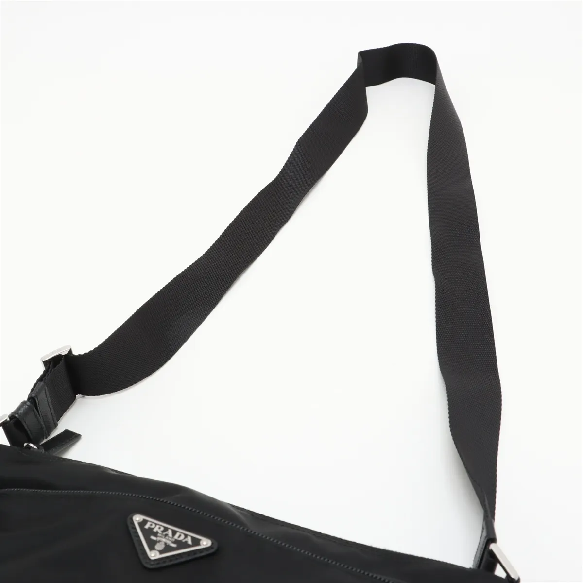 Tessuto Nylon x Leather Shoulder Bag Black 1BC421 — view 5