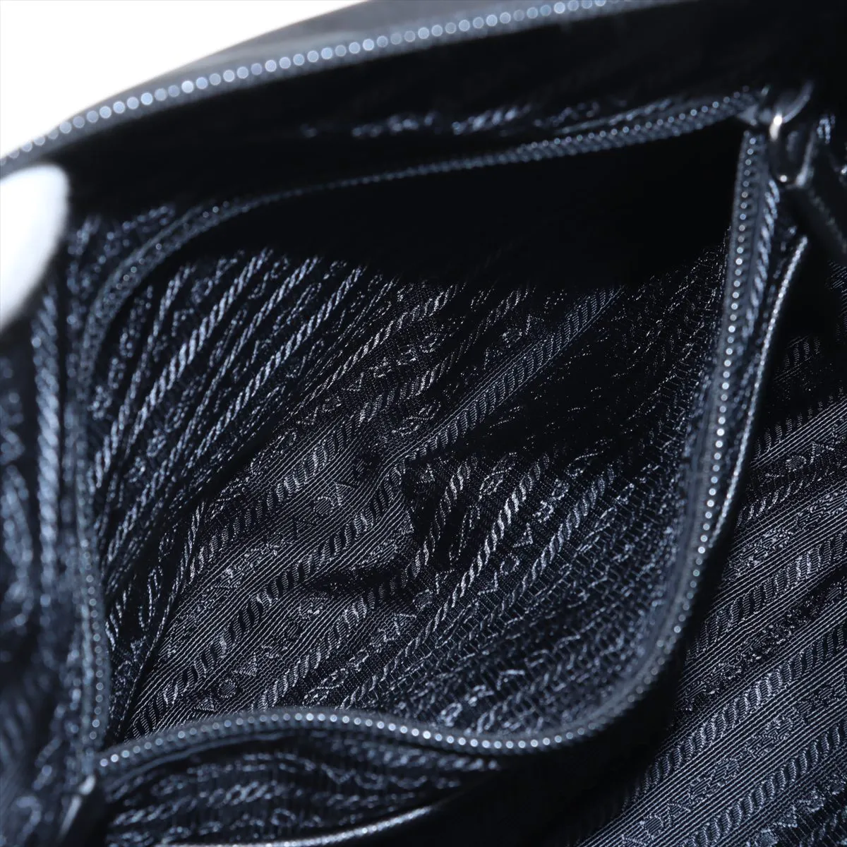 Tessuto Nylon x Leather Shoulder Bag Black 1BC421 — view 7