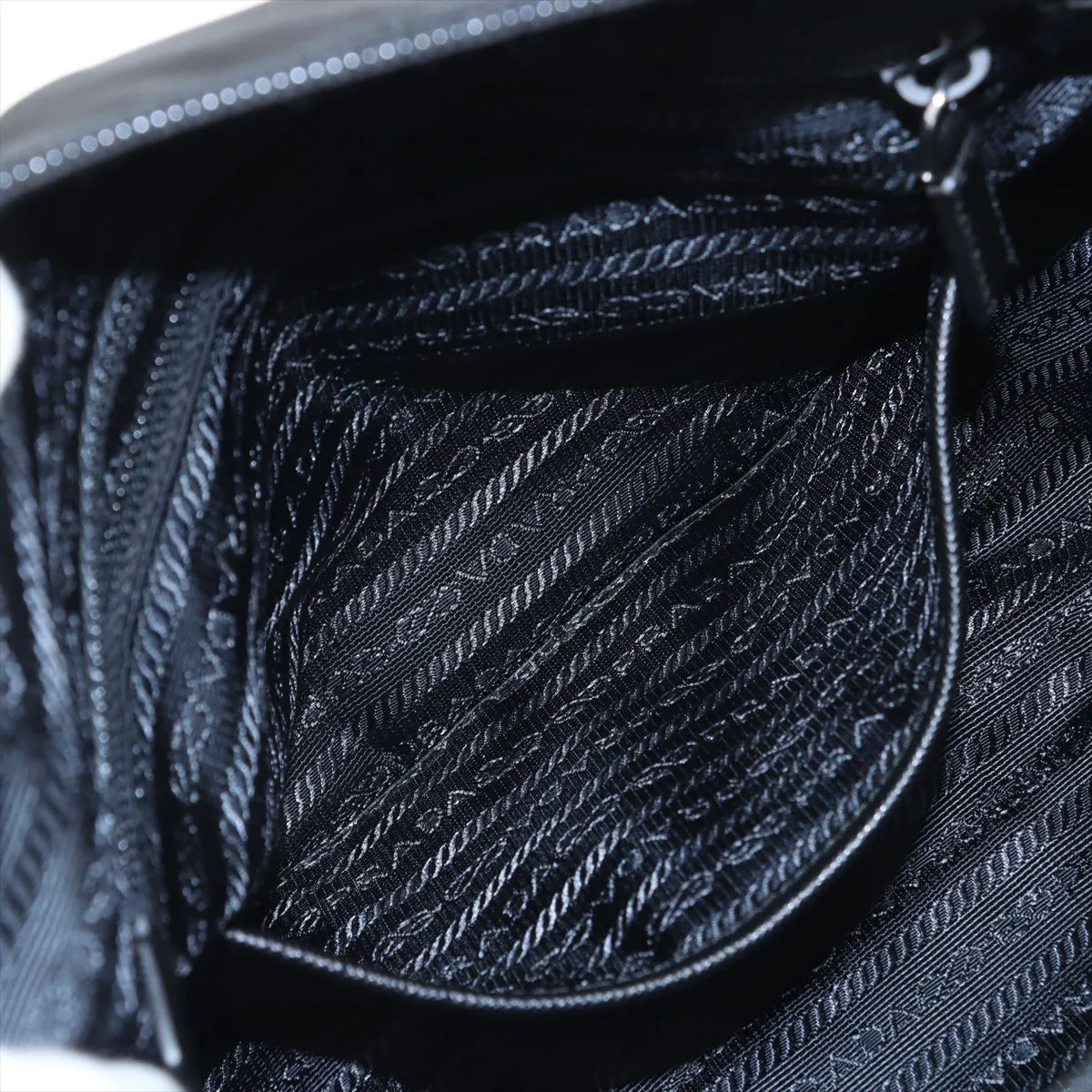 Tessuto Nylon x Leather Shoulder Bag Black 1BC421 — view 8