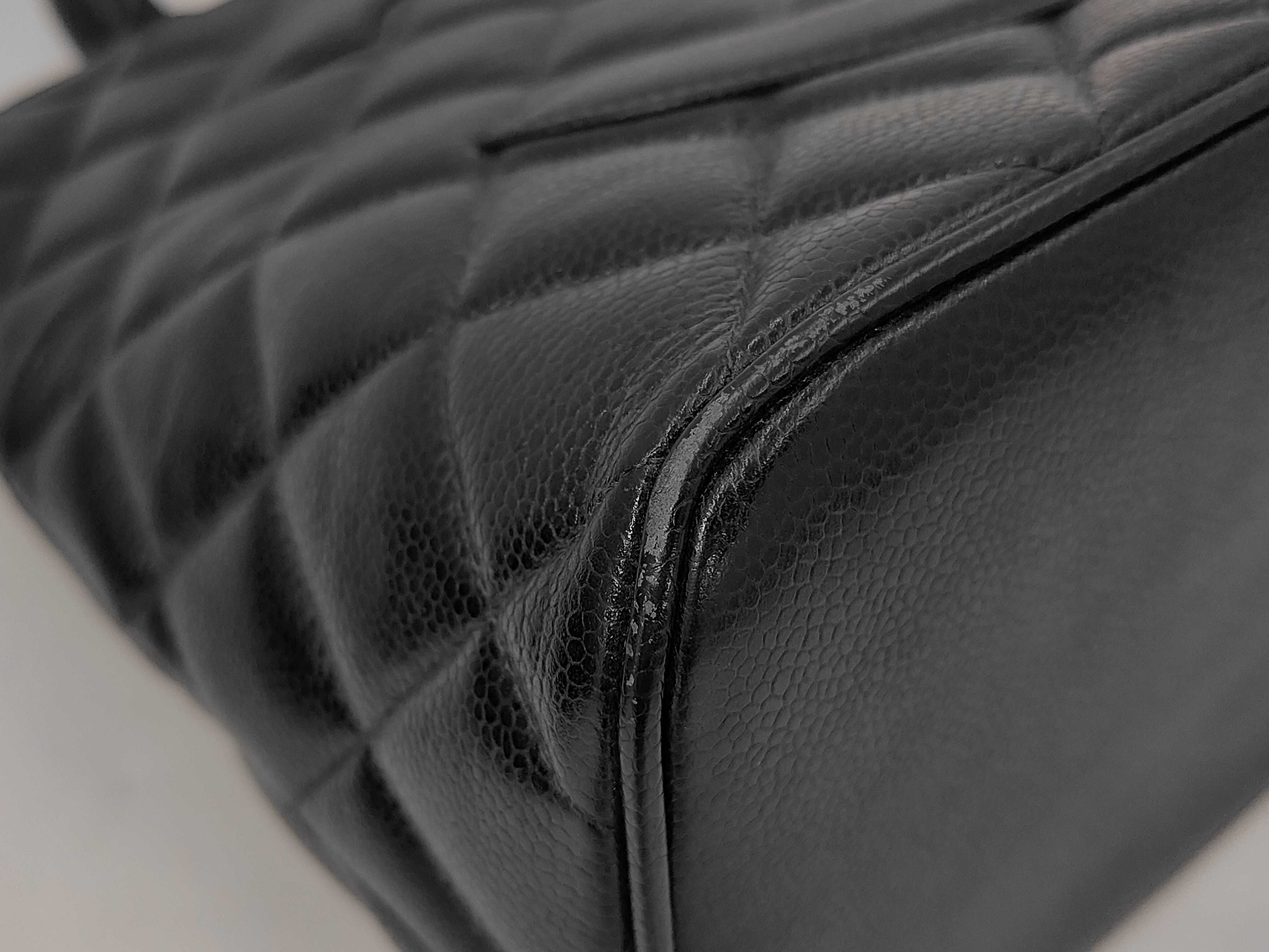 Caviar Skin Reissue Tote Bag (Black) — view 3