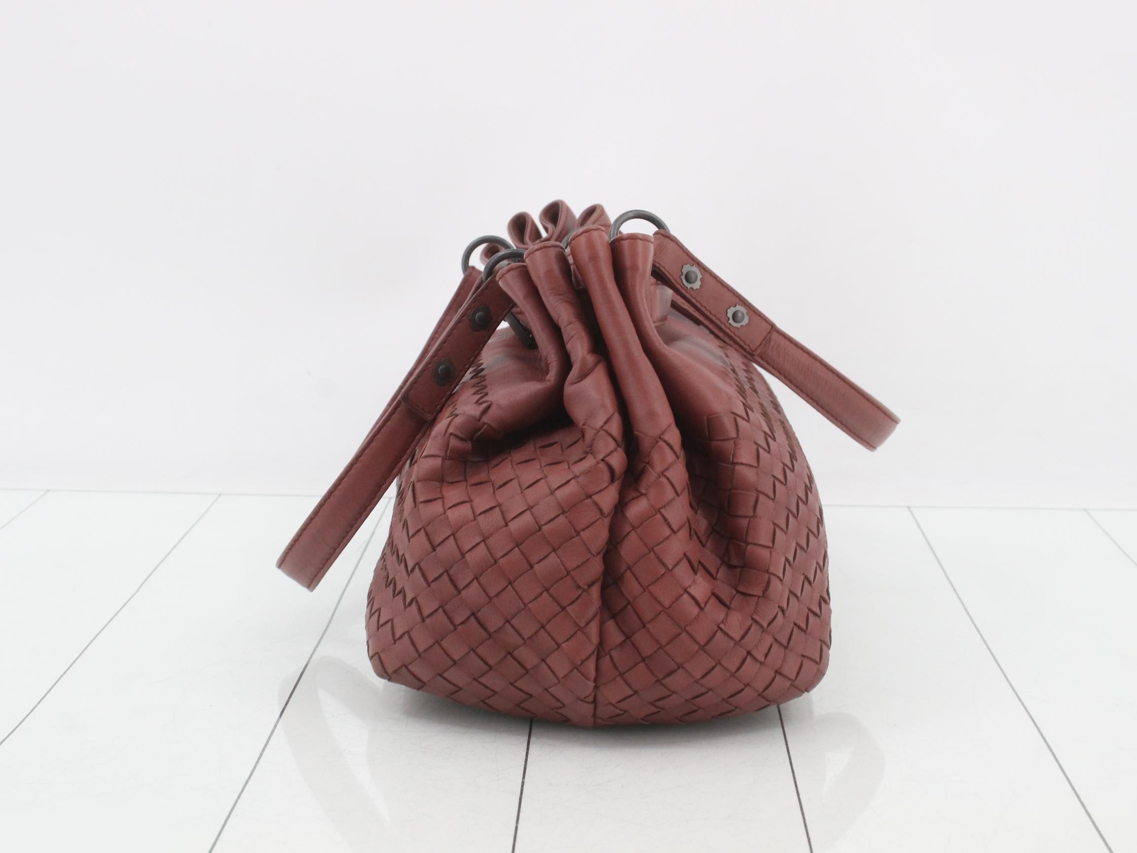 Intrecciato tote bag, leather, brown — view 3