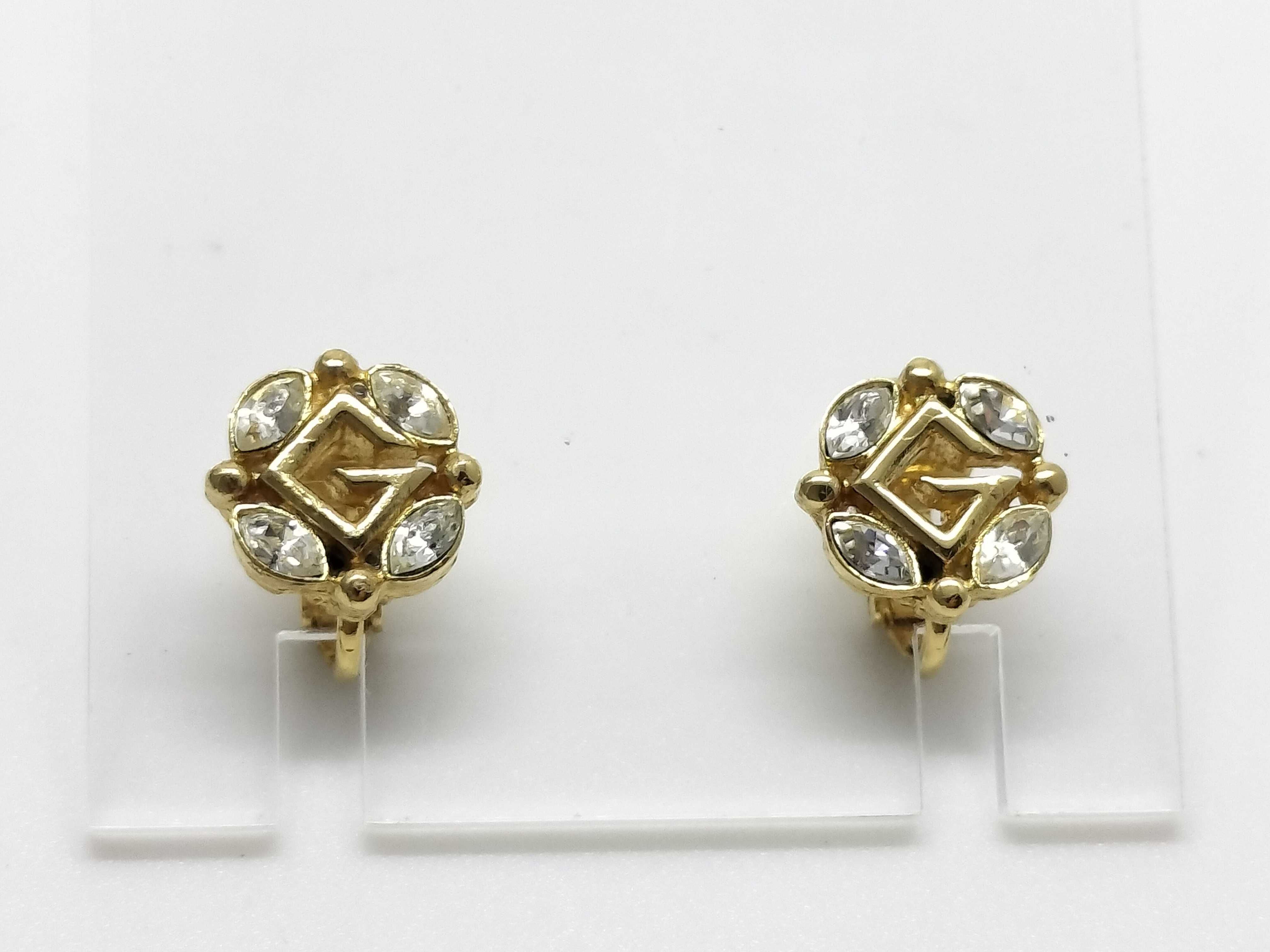 G logo crystal earrings