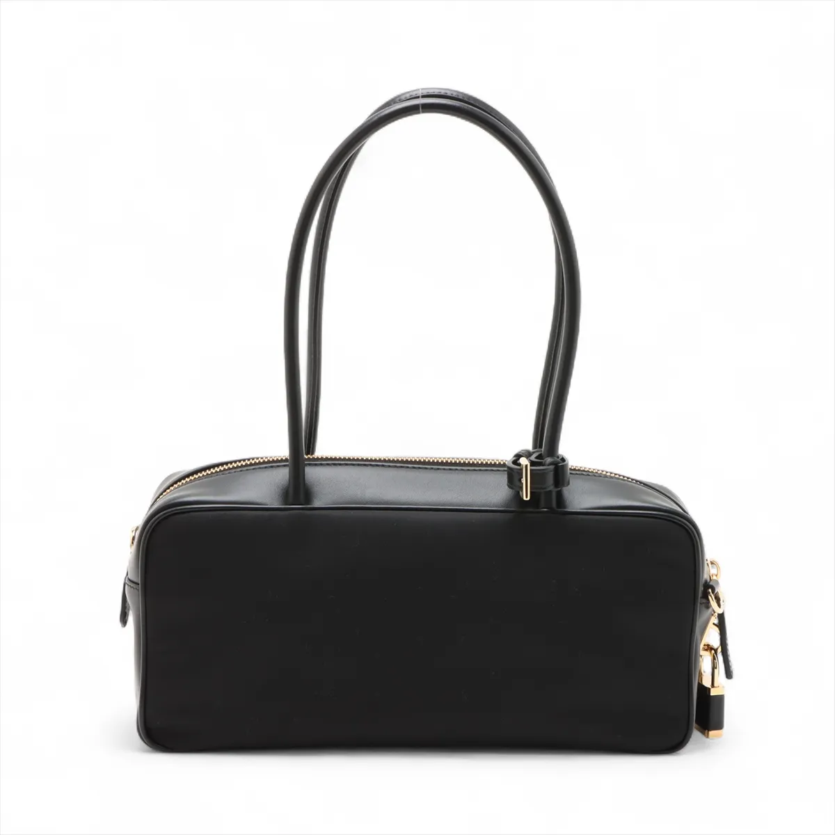 Tessuto Nylon x Leather Handbag Black 1BB133 — view 2