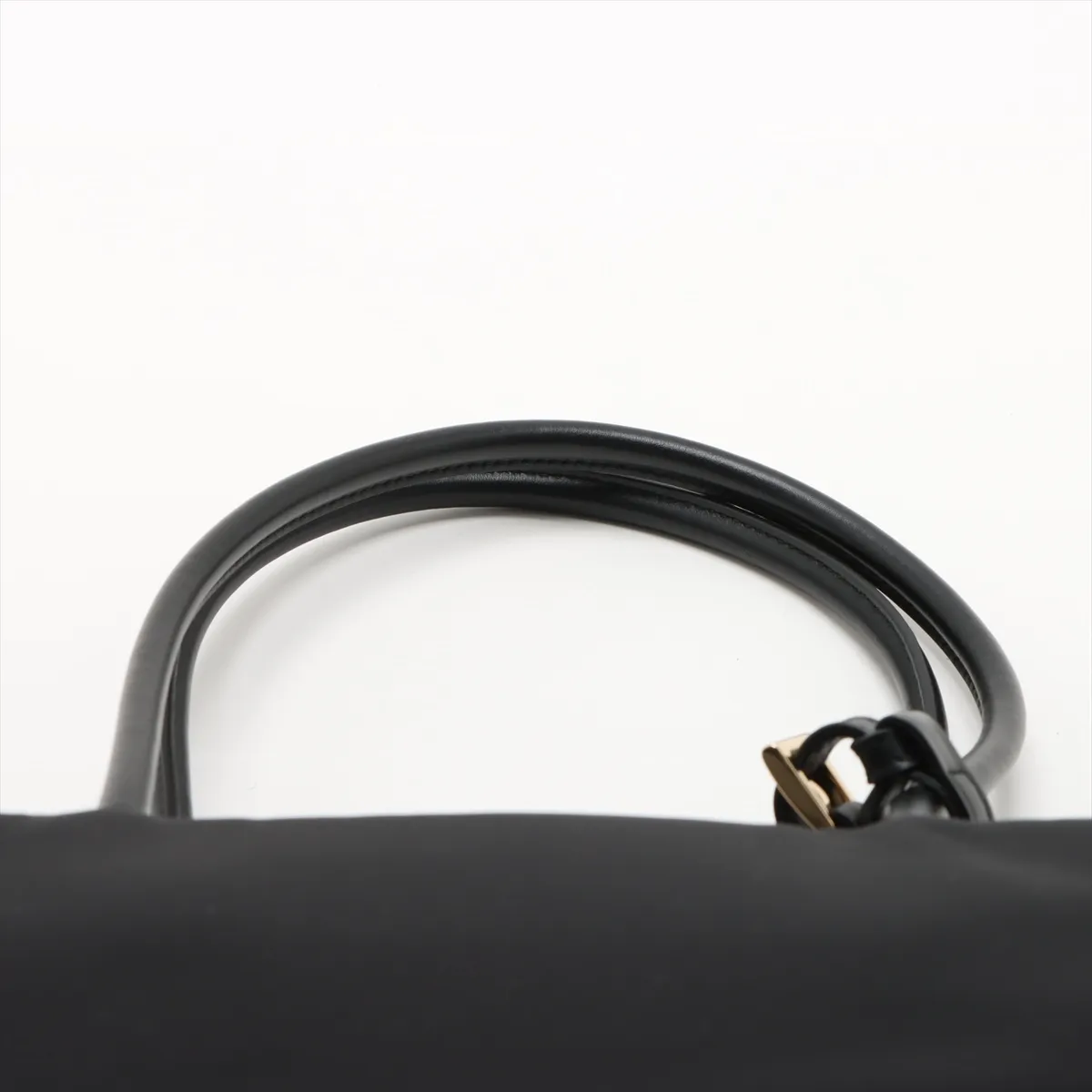 Tessuto Nylon x Leather Handbag Black 1BB133 — view 6