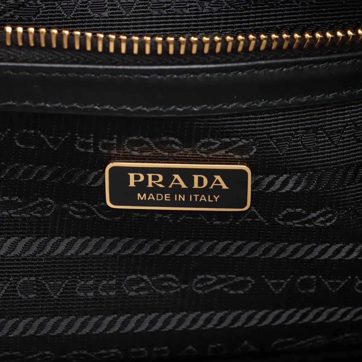 Tessuto Nylon x Leather Handbag Black 1BB133 — view 9