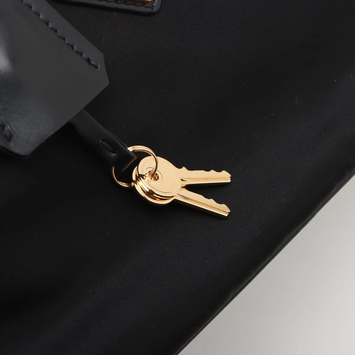 Tessuto Nylon x Leather Handbag Black 1BB133 — view 10