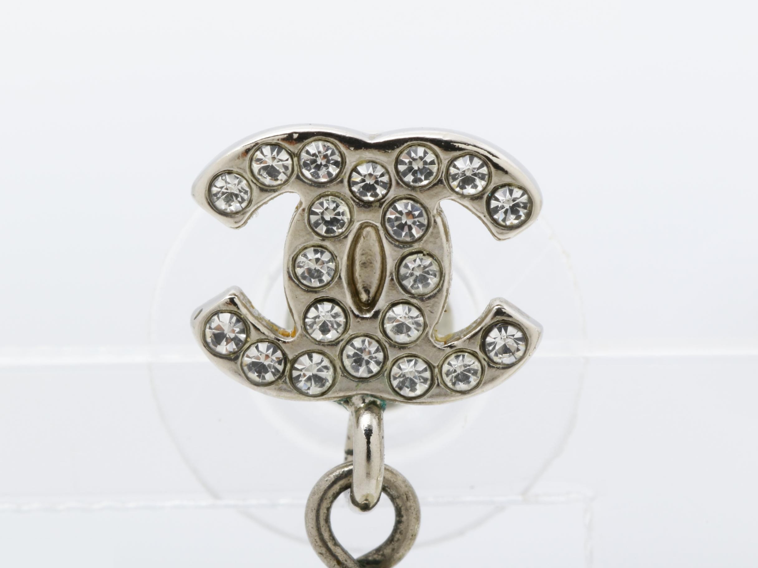 Coco Mark Rhinestone Pearl Earrings B15V — view 3