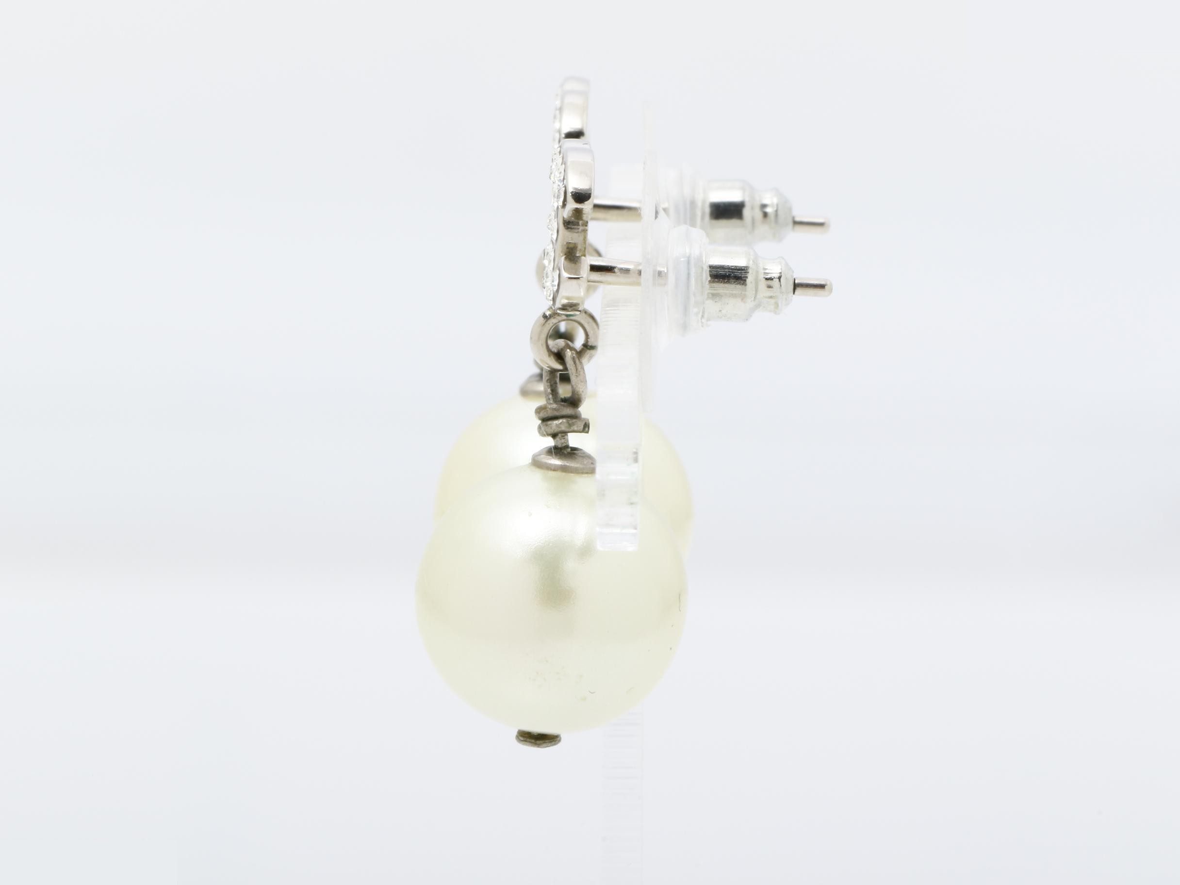 Coco Mark Rhinestone Pearl Earrings B15V — view 5