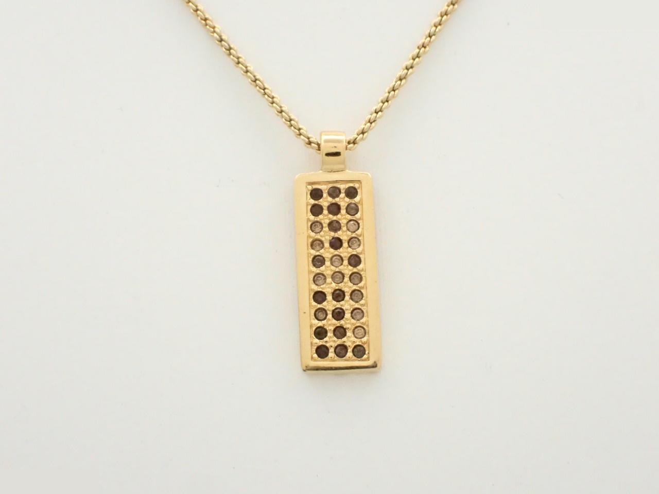 Trotter Square Plate Gold Necklace Chain (approx. 42cm) — view 2