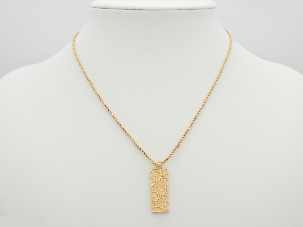 Trotter Square Plate Gold Necklace Chain (approx. 42cm) — view 4