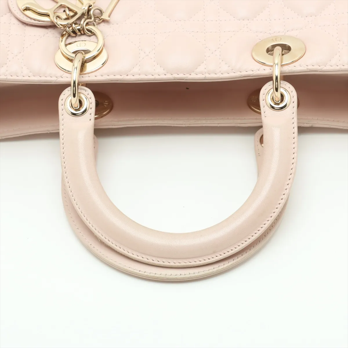 Lady Dior Cannage Large Leather 2WAY Handbag Pink Beige — view 5