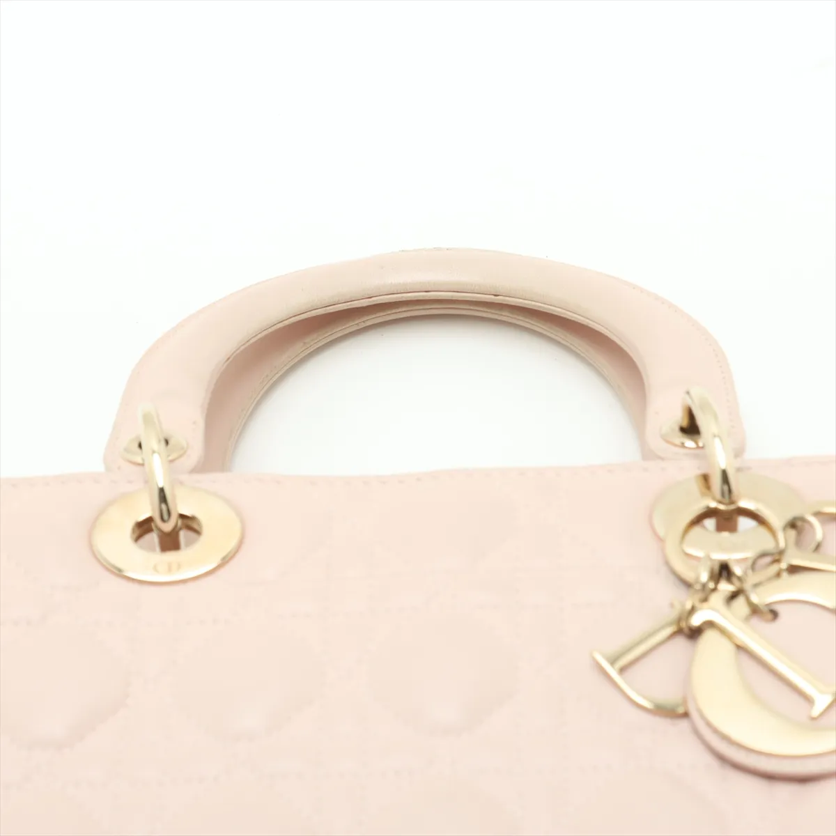 Lady Dior Cannage Large Leather 2WAY Handbag Pink Beige — view 6