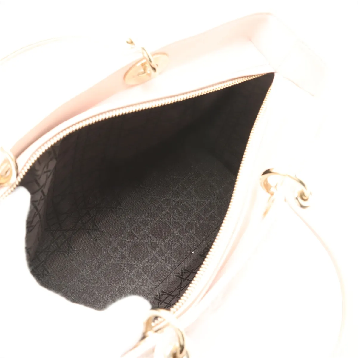 Lady Dior Cannage Large Leather 2WAY Handbag Pink Beige — view 8