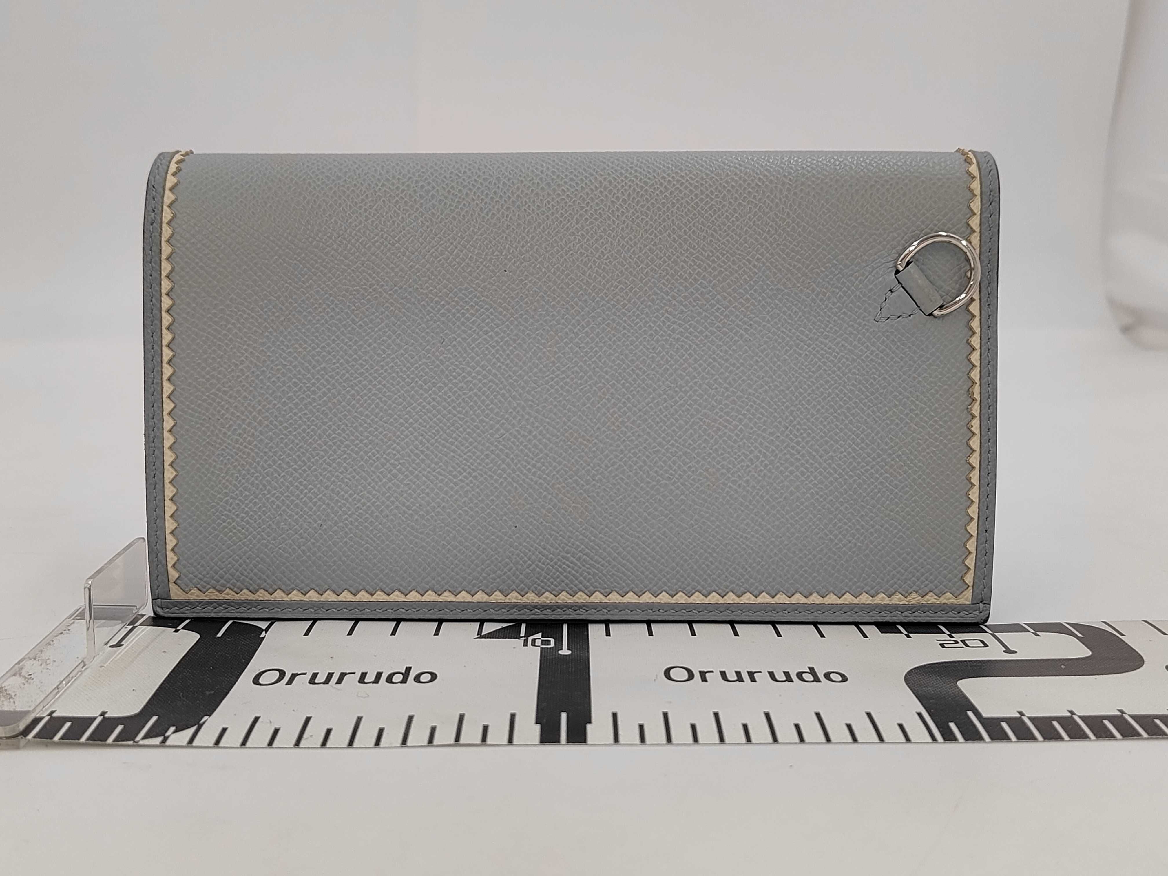 Kelly Pocket Long Wallet, Apic, Veau Epsom Leather, Blue Glacier x Gris Pantin x Craie, K Stamp — view 2