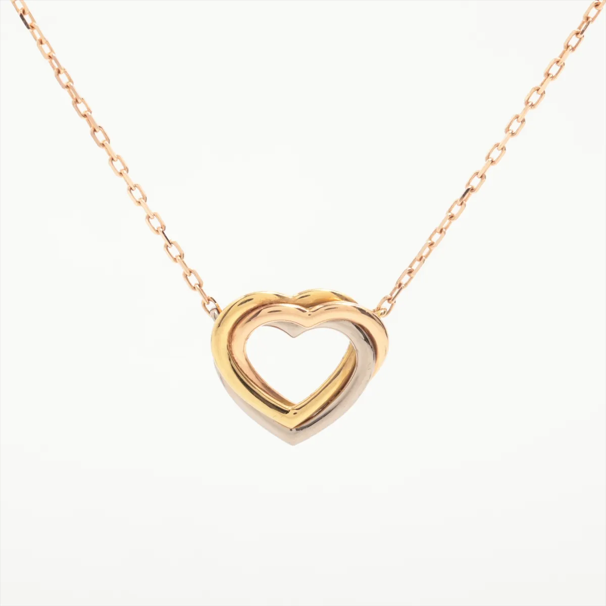 Trinity Heart Necklace 750 (Yellow Gold x Pink Gold x White Gold) 4.2g AAQ353