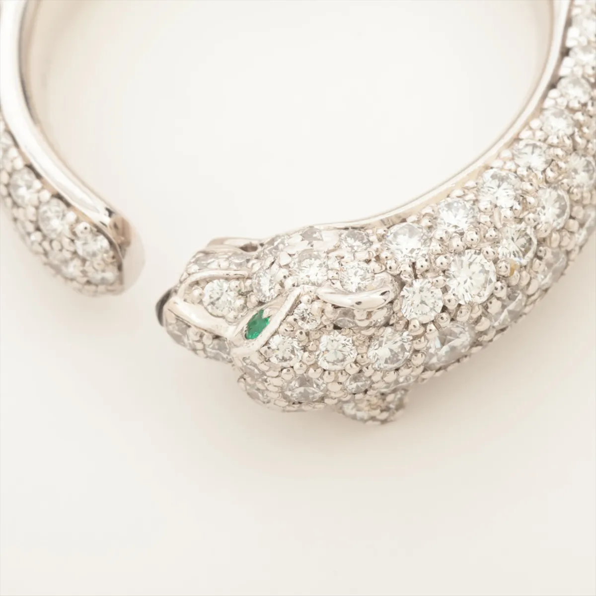 Panthère de Cartier Diamond Emerald Ring 750(WG) 10.3g 52 KBE794 Small stone — view 4