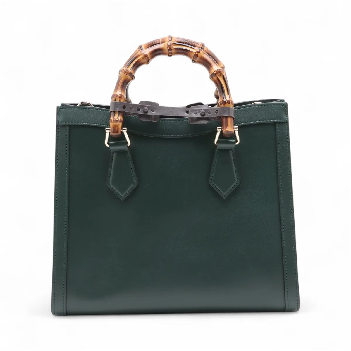 Bamboo Diana Leather 2-Way Handbag, Green, 853226 — view 2