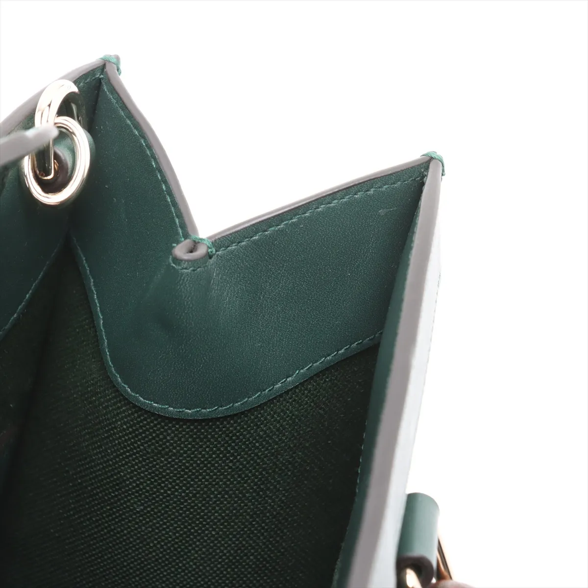 Bamboo Diana Leather 2-Way Handbag, Green, 853226 — view 11