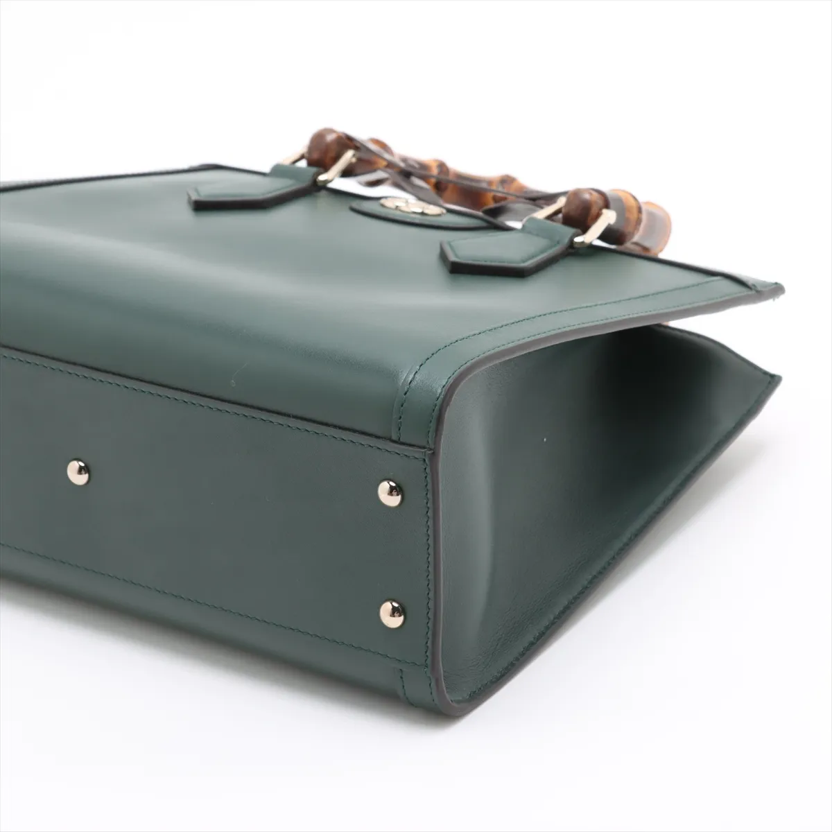 Bamboo Diana Leather 2-Way Handbag, Green, 853226 — view 3
