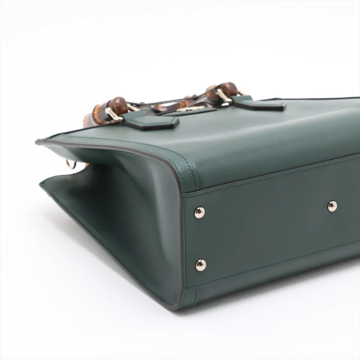 Bamboo Diana Leather 2-Way Handbag, Green, 853226 — view 4