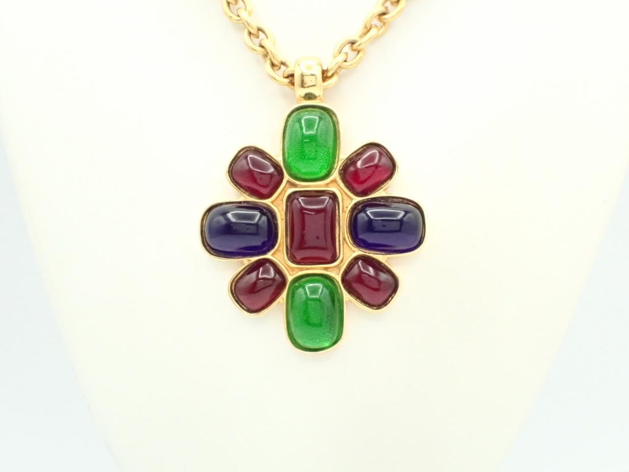 colored stone chain long necklace, chain approximately 80cm