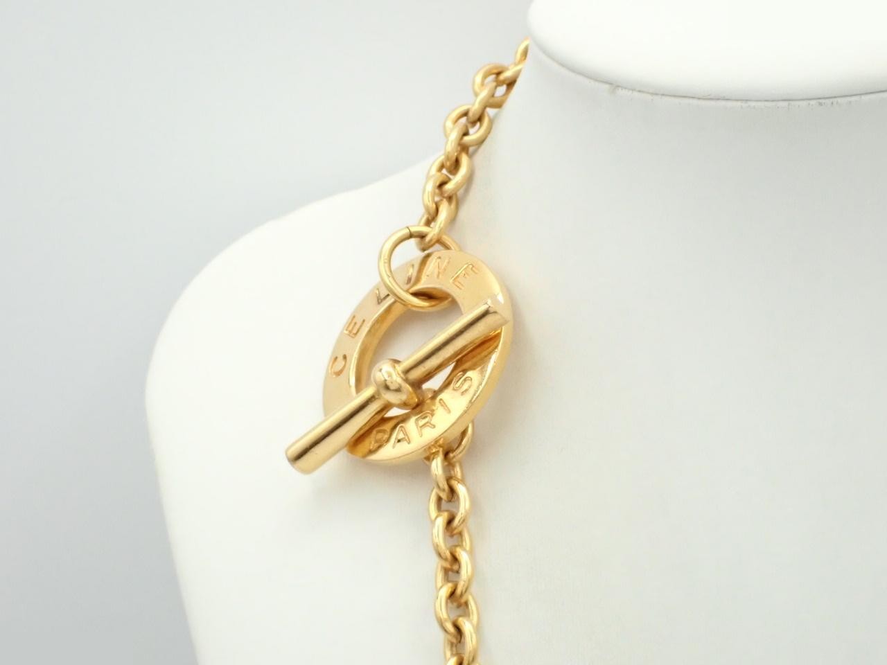colored stone chain long necklace, chain approximately 80cm — view 2