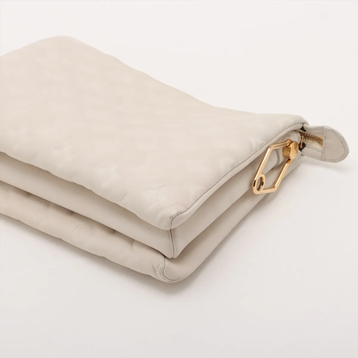 Monogram Embossed Couchon PM M57793 PL0251 White (RFID detected) — view 3