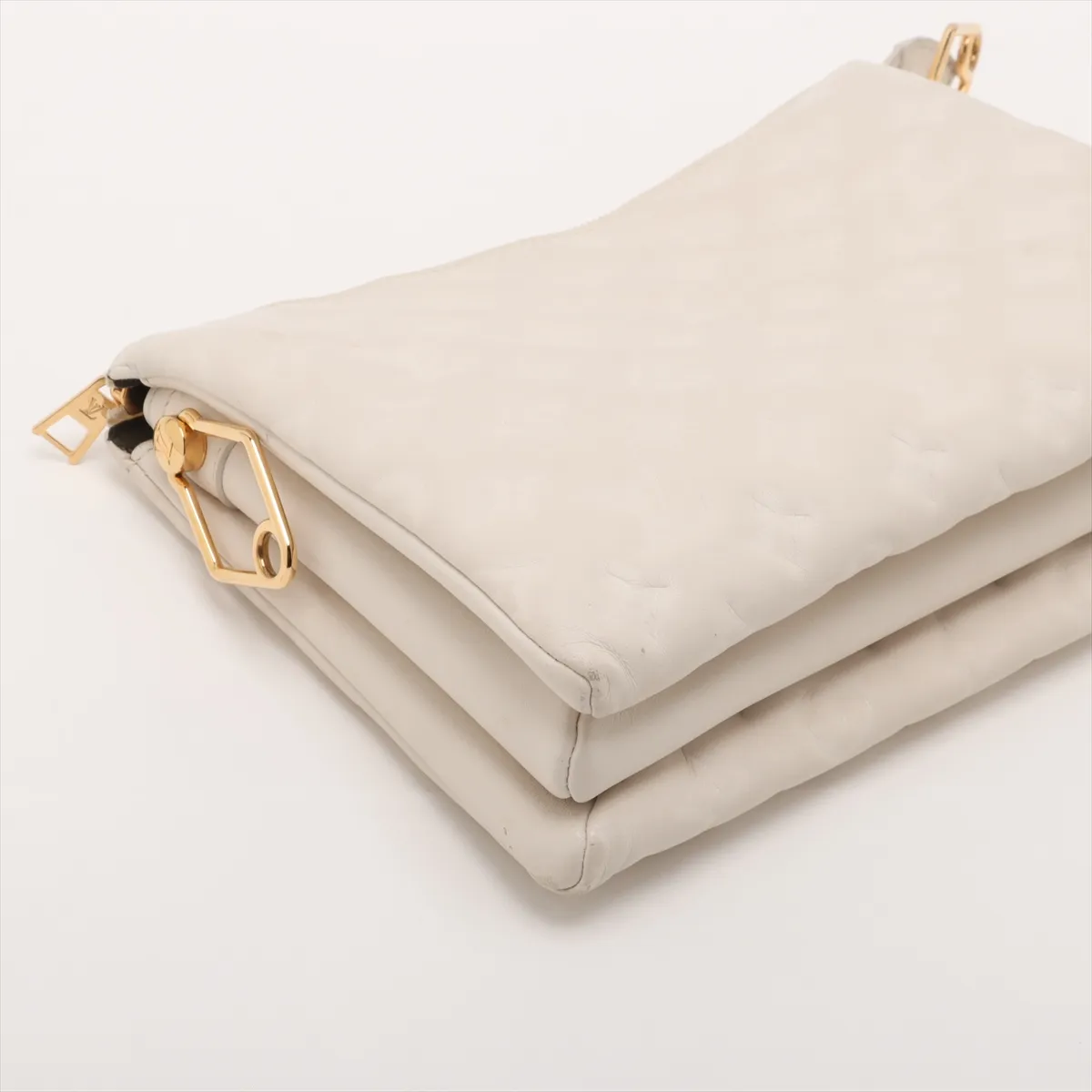 Monogram Embossed Couchon PM M57793 PL0251 White (RFID detected) — view 4