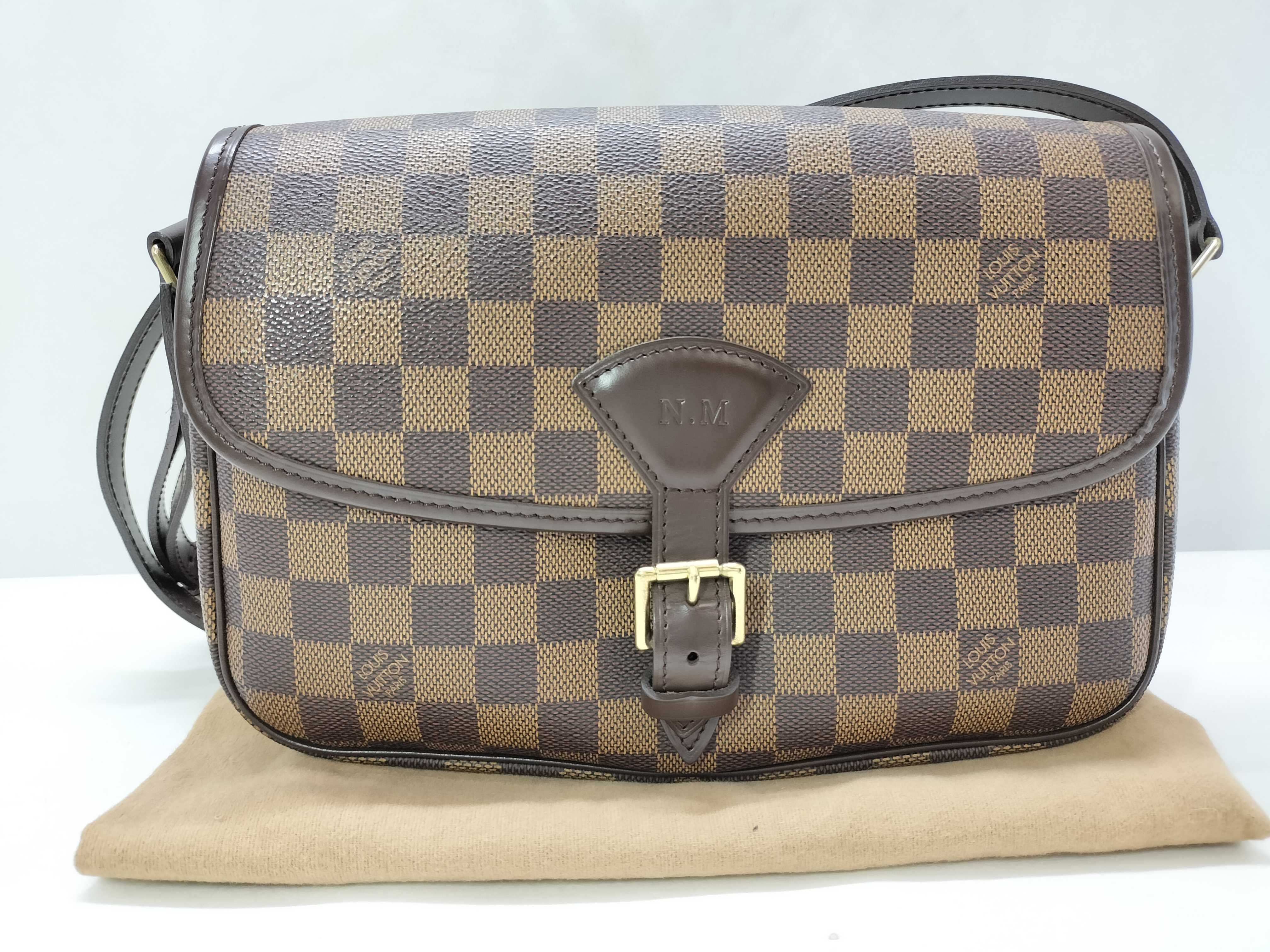 Damier Sologne Shoulder Bag, Damier Ebene, N48079 Shoulder Bag