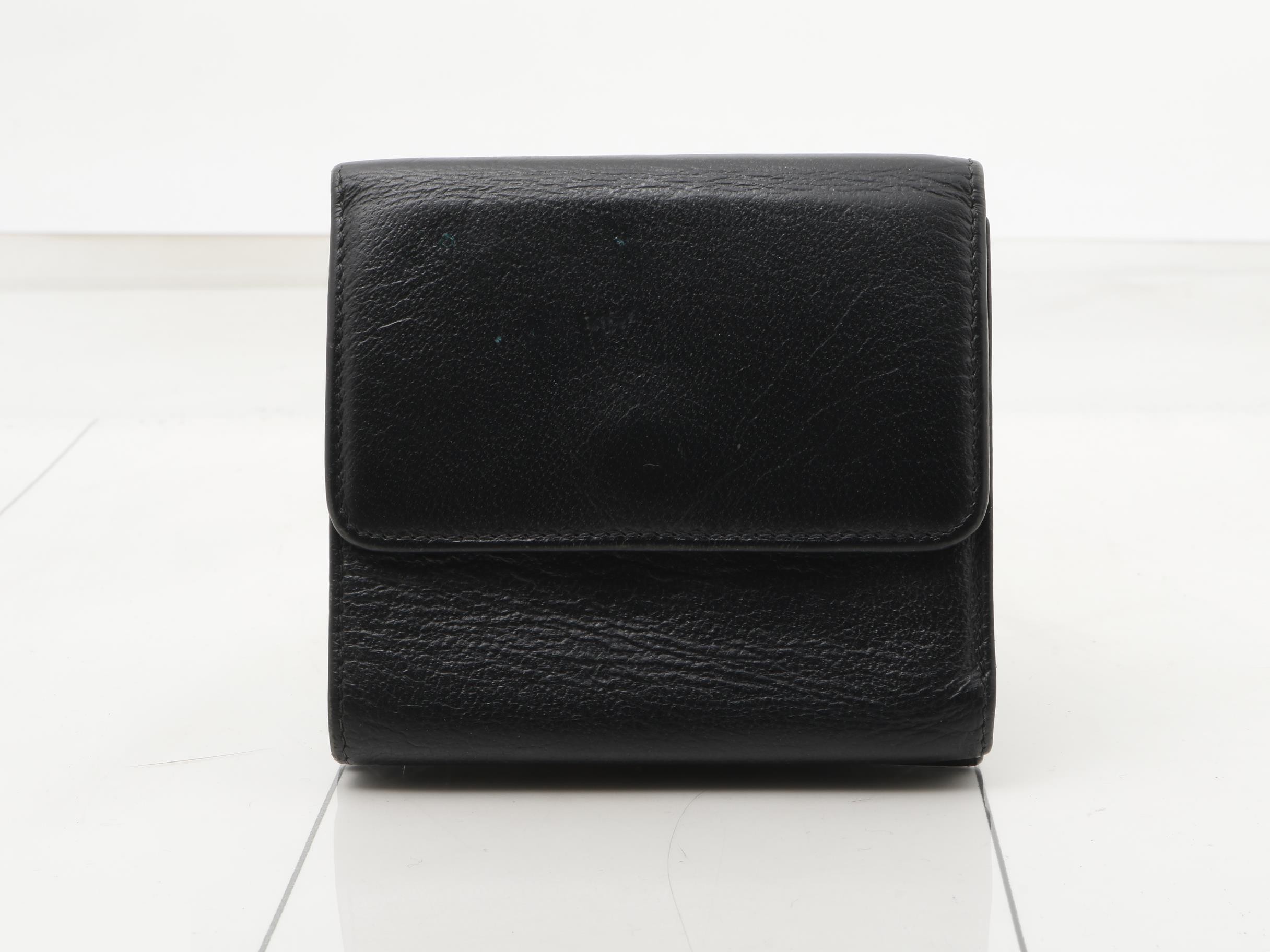 Leather Coco Mark Double Snap Tri-fold Wallet — view 2
