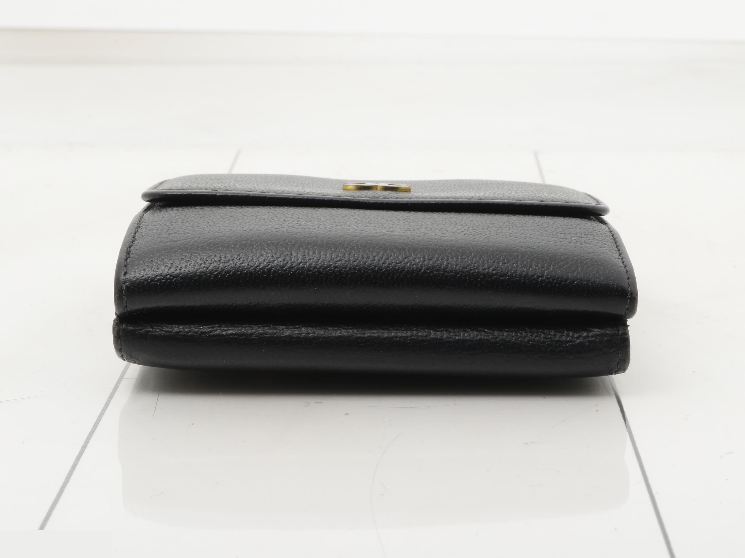 Leather Coco Mark Double Snap Tri-fold Wallet — view 3