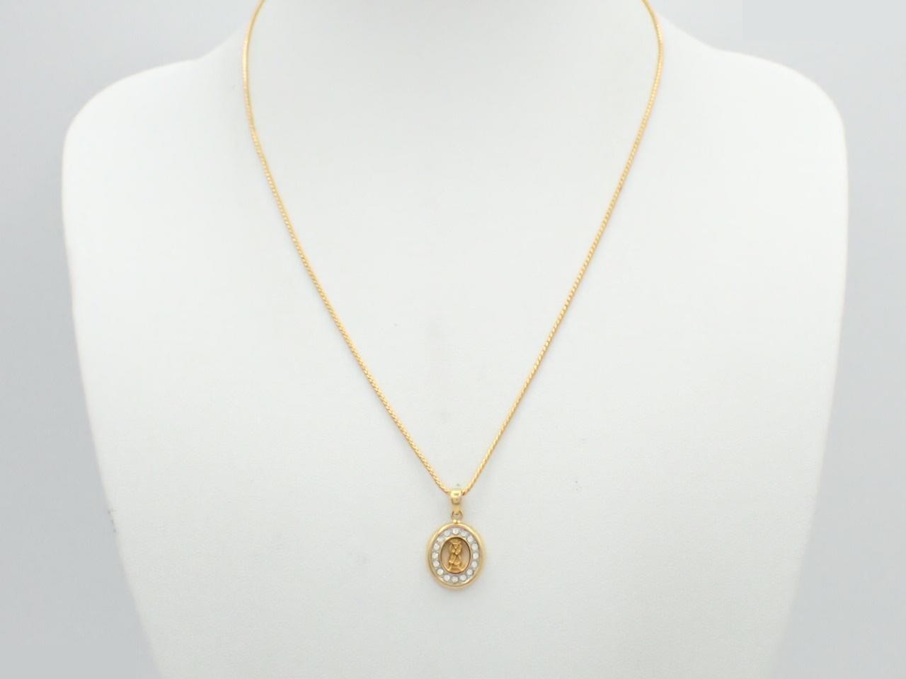 necklace/pendant with rhinestones; neck circumference approximately 48cm. — view 3