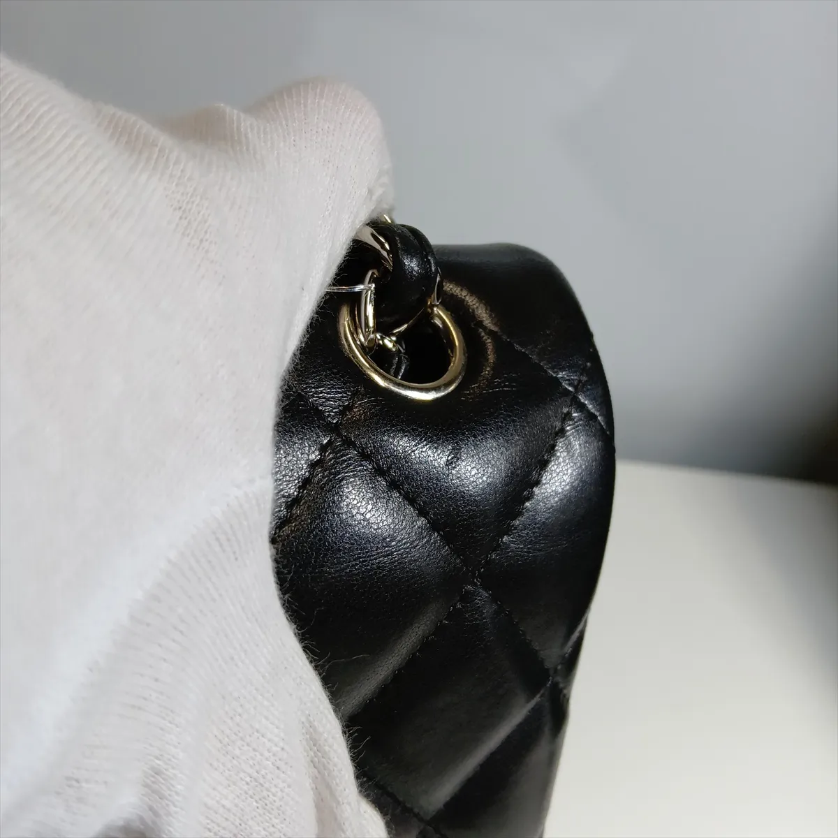 Large Matelassé 30 Lambskin Double Flap Double Chain Bag, Black with Silver Hardware, 14998547, Serial Number 14-series, A58600 — view 13