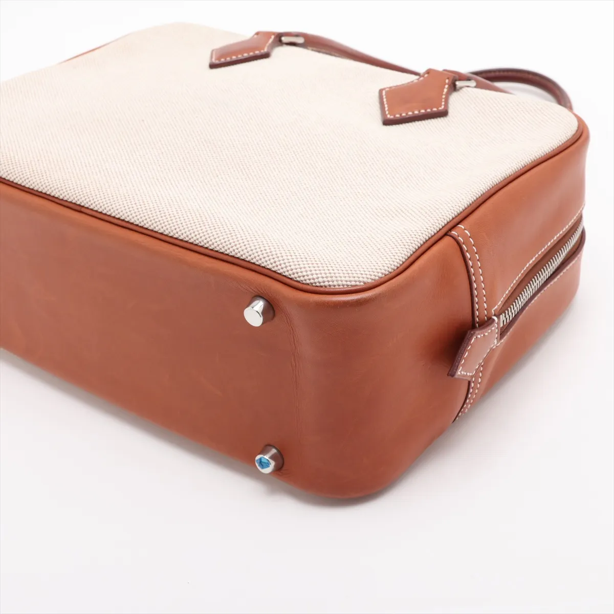 Plume 28 Toile H x Leather Beige x Brown Silver Hardware K: 2007 — view 3