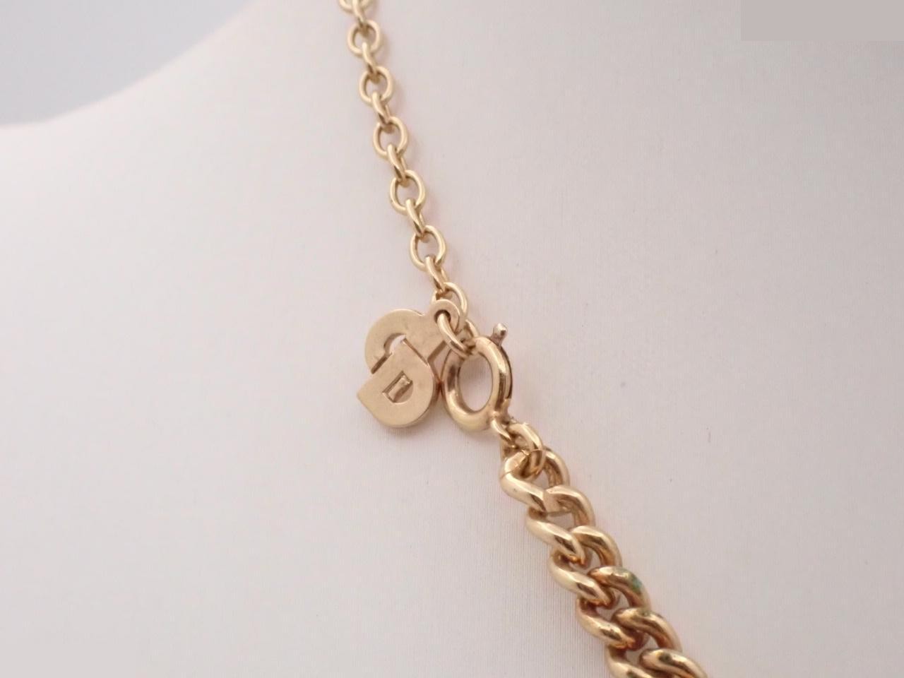 GP (Gold Plated) necklace with stone, chain approximately 45cm long. — view 2