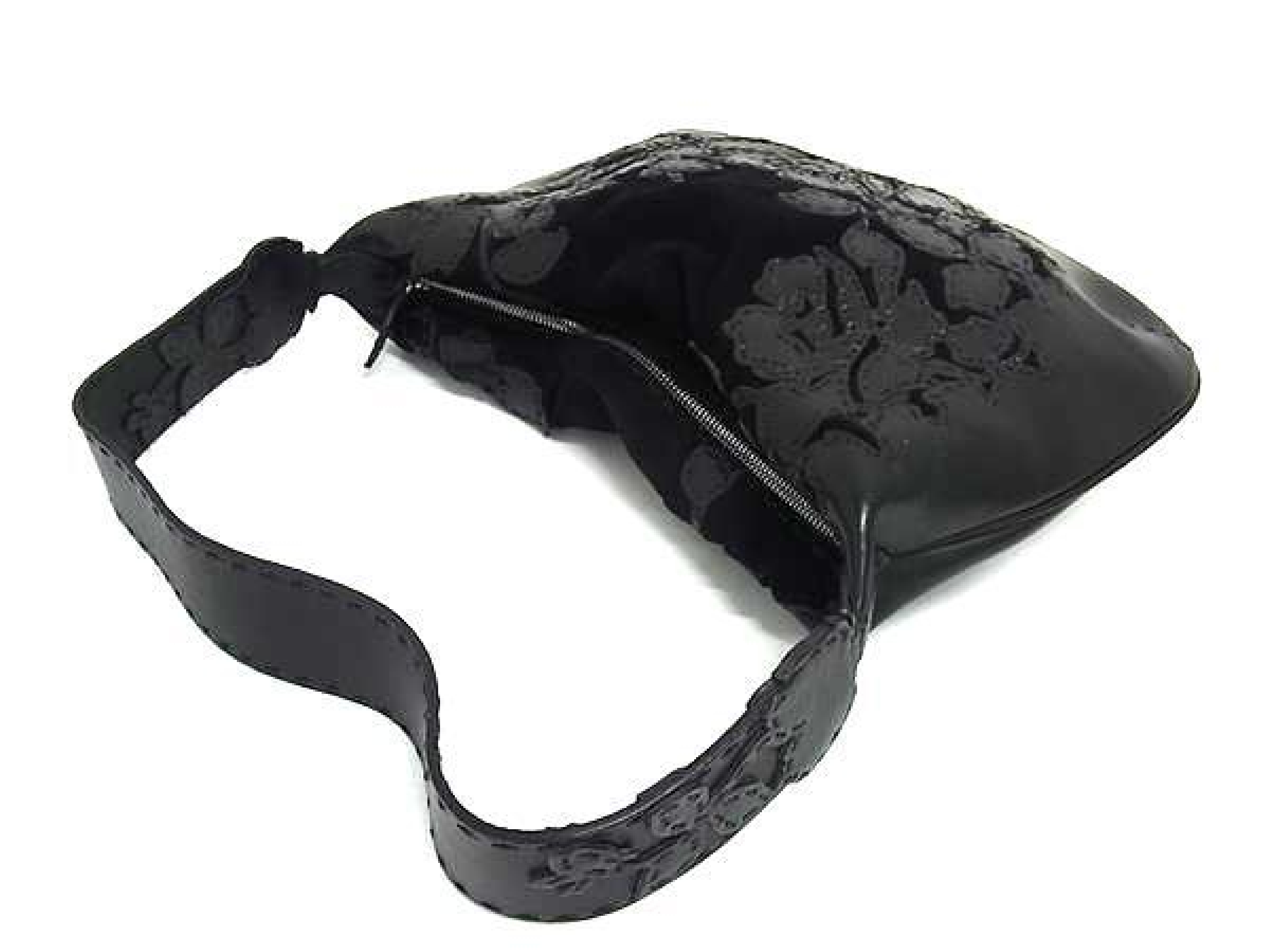 Suede and Leather One-Shoulder Bag, Women's, Black, FY3781 — view 3