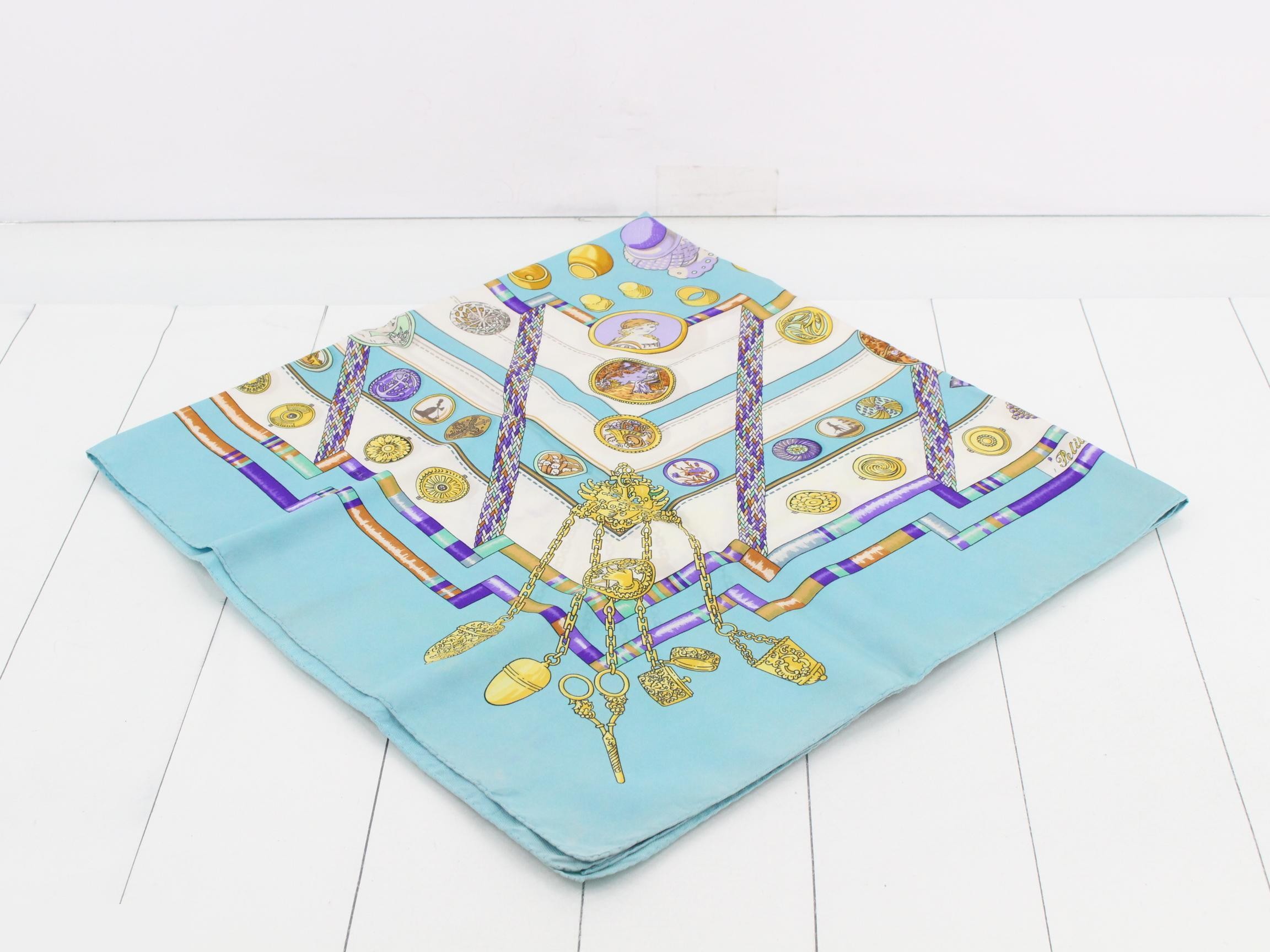 Carre 90 Scarf, Blue — view 2