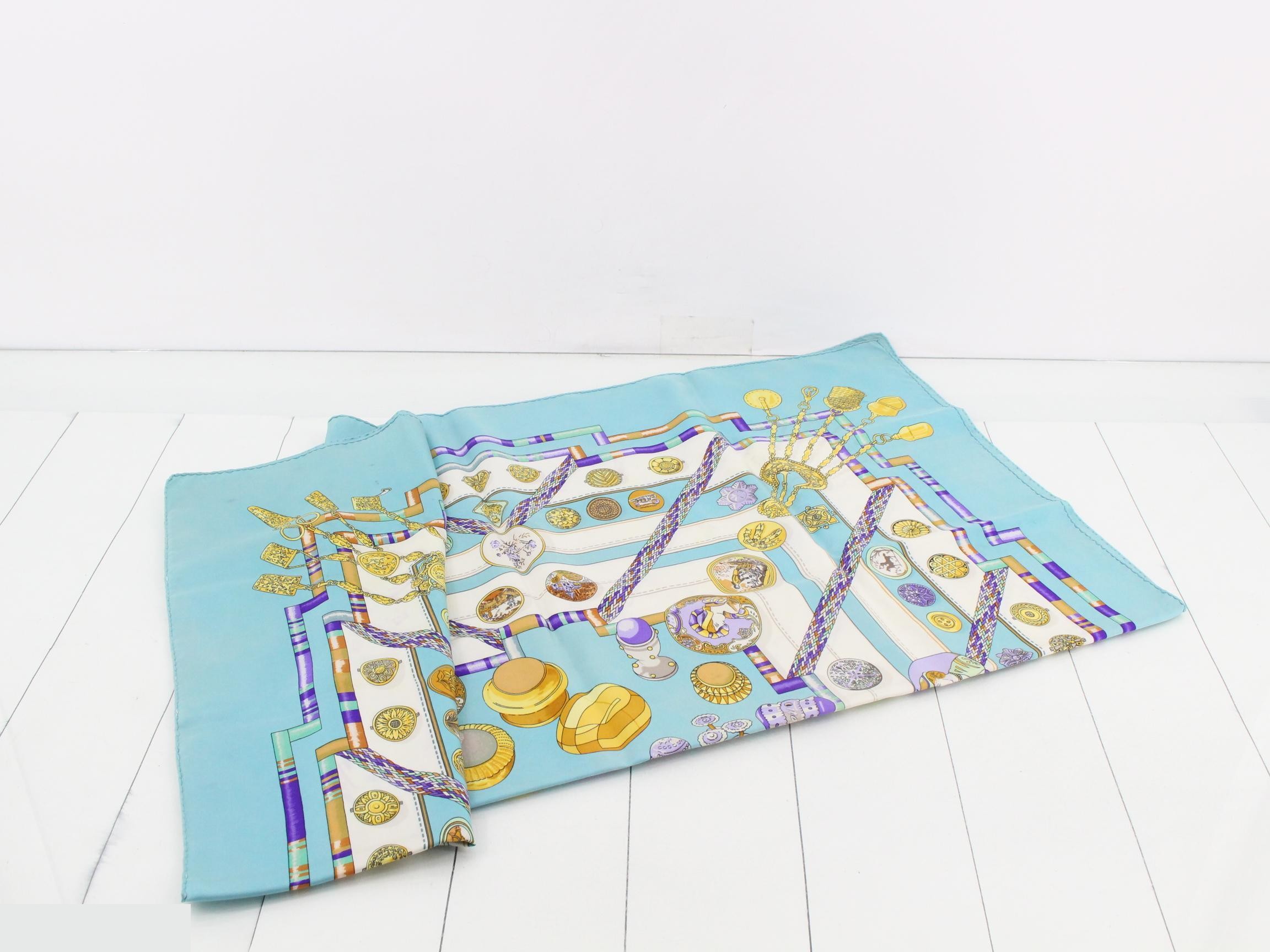 Carre 90 Scarf, Blue — view 3