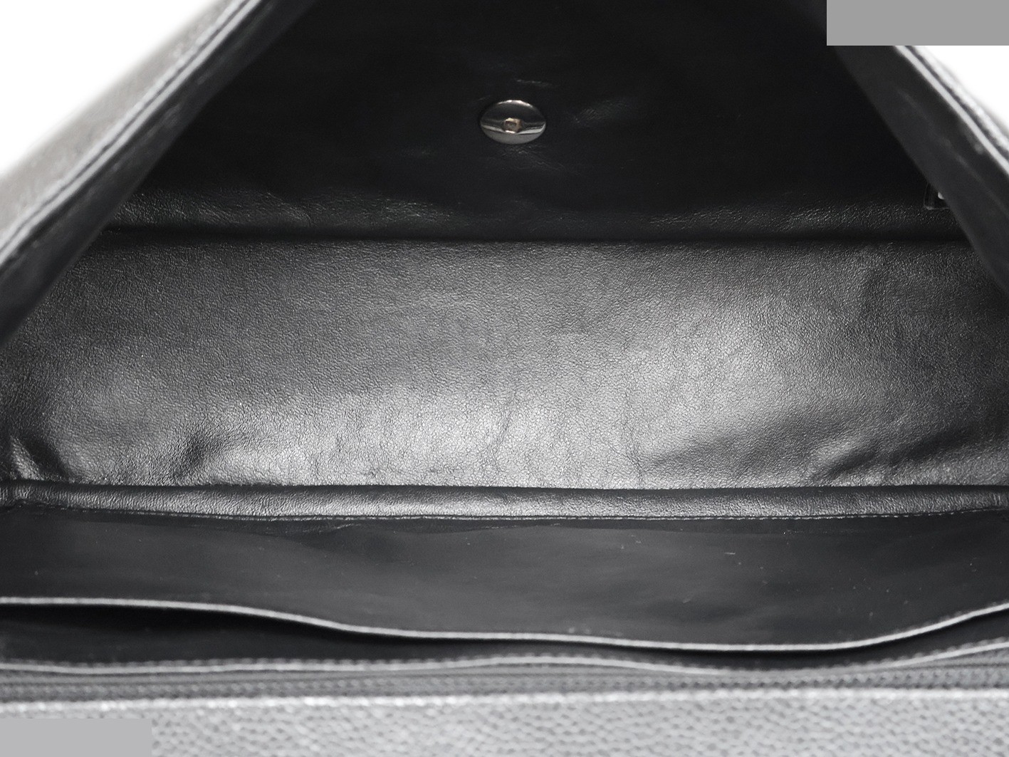 Caviar leather large matelassé double chain shoulder bag, black — view 12
