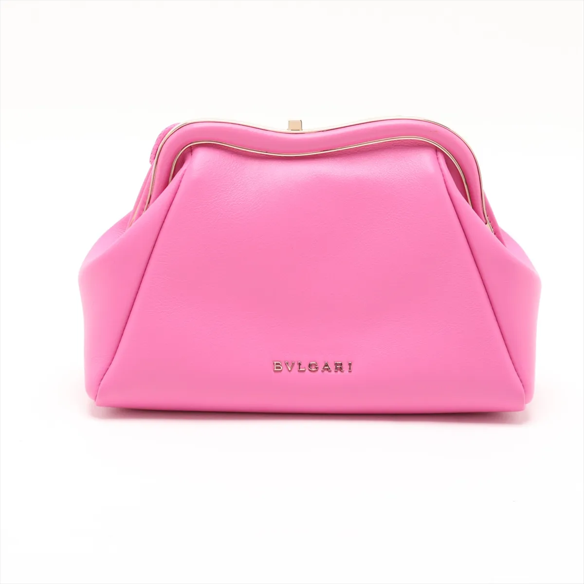Serpenti Leather Chain Shoulder Bag, Pink — view 2